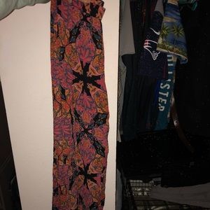 Wide open cut leg patterned pants